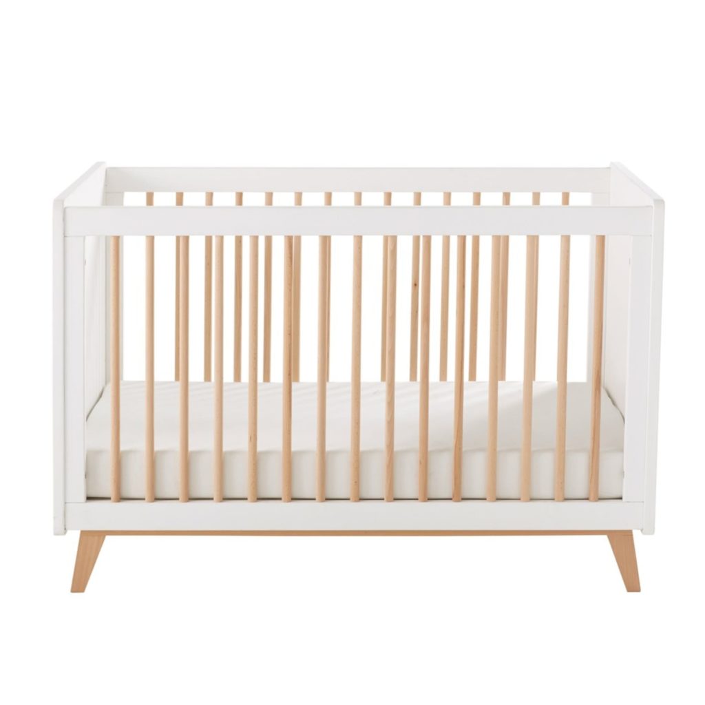 lit à barreaux pour bébé vintage blanc et bois maison du monde