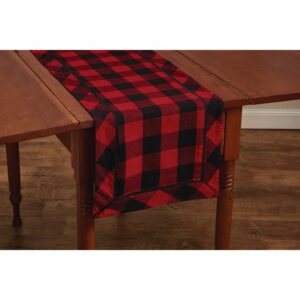 chemin de table noir et rouge en buffalo check